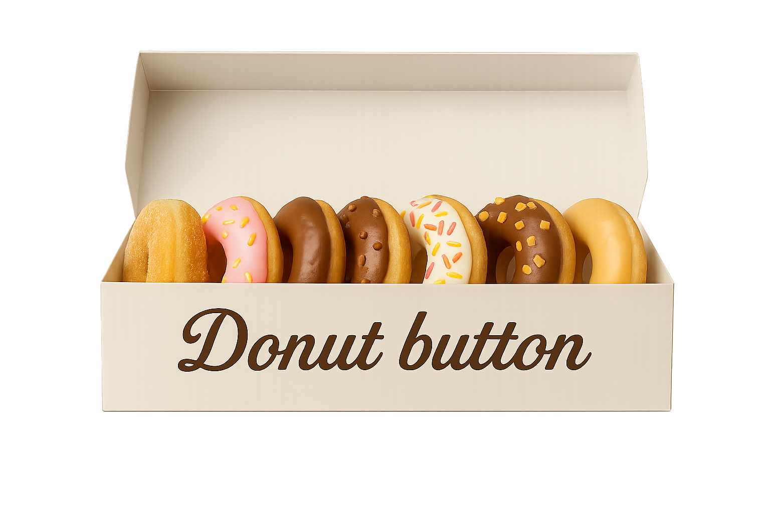 Donut Button box with assorted donuts